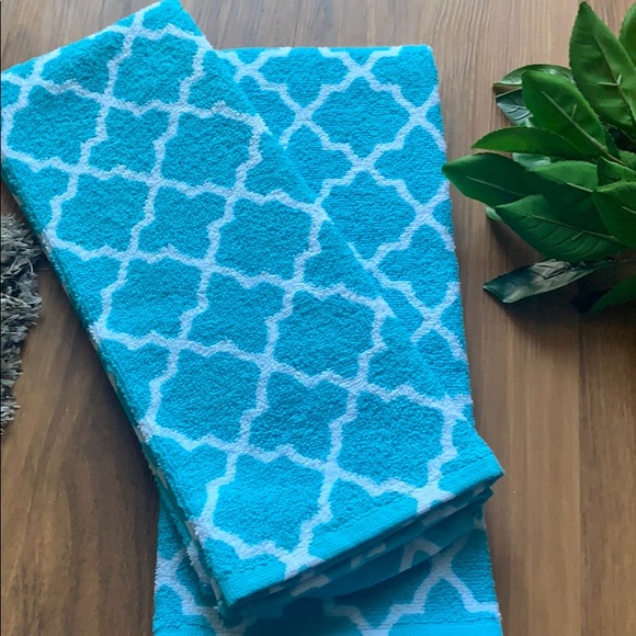 jcpenney Bath Jcpenney Turquoise Trellis Hand Towels Washcloth
